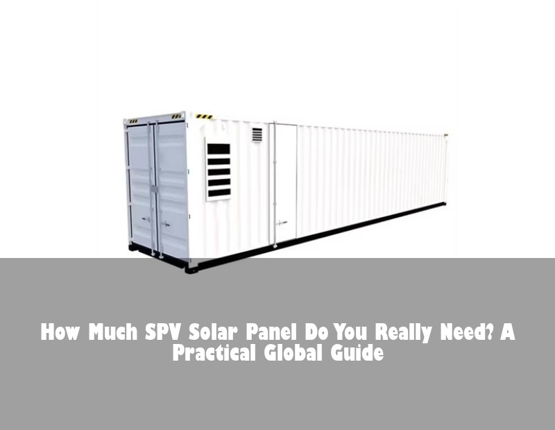 How Much SPV Solar Panel Do You Really Need? A Practical Global Guide