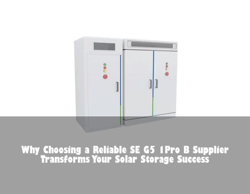 Why Choosing a Reliable SE G5 1Pro B Supplier Transforms Your Solar Storage Success