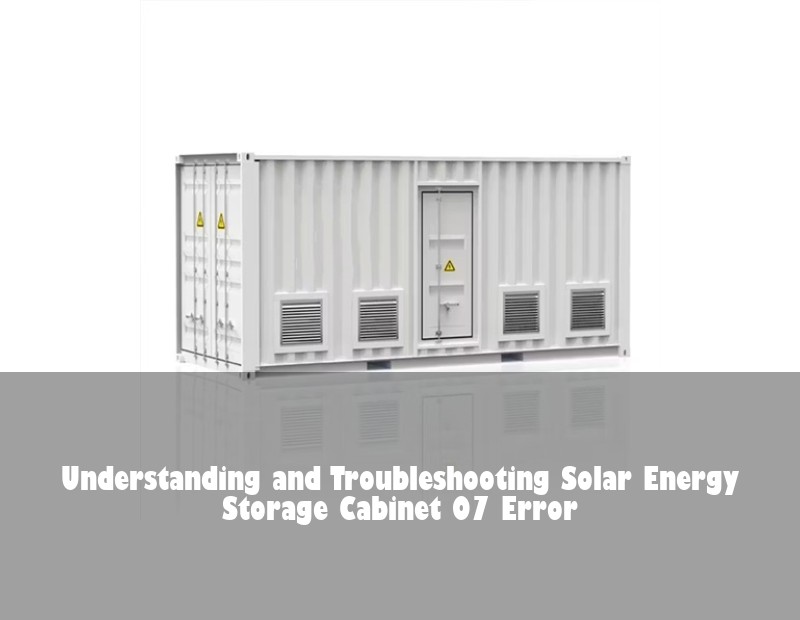 Understanding and Troubleshooting Solar Energy Storage Cabinet 07 Error