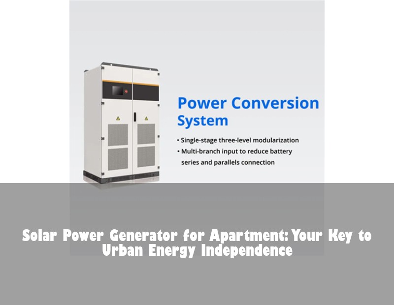 Solar Power Generator for Apartment: Your Key to Urban Energy Independence