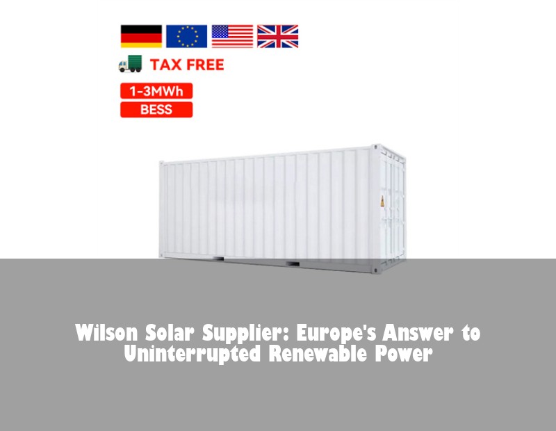 Wilson Solar Supplier: Europe's Answer to Uninterrupted Renewable Power